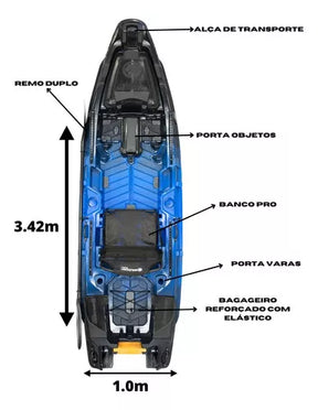 Promoção pra acabar estoque !Caiaque Brudden My Way Fishing Kayak 260kg Remo E Cadeira