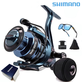 Molinete de Pesca Shimano AquaWave 7 Rolamentos De Esfera Drag de Até 16kg de Força + Óculos De Sol Polarizado Grátis