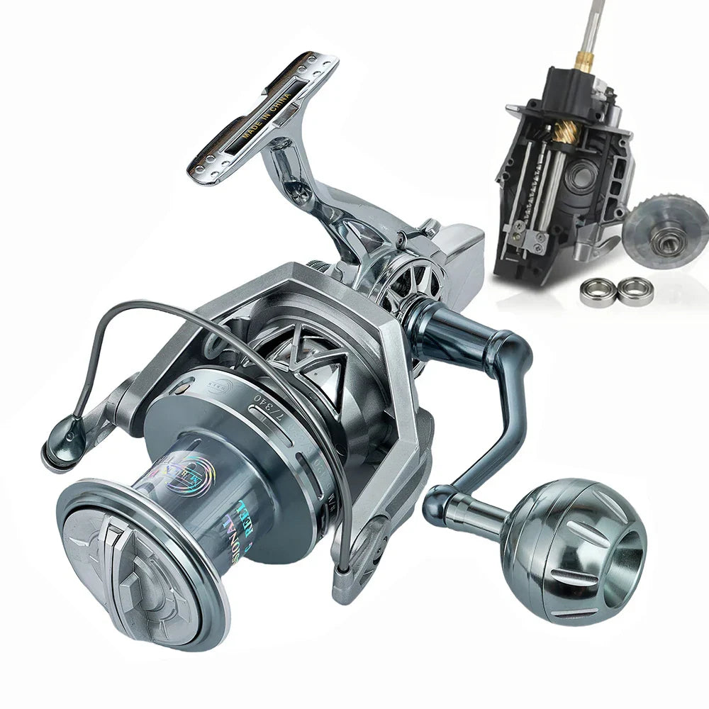 Molinete de Pesca MBLN 35kg Drag 90% Metal Super Resistente